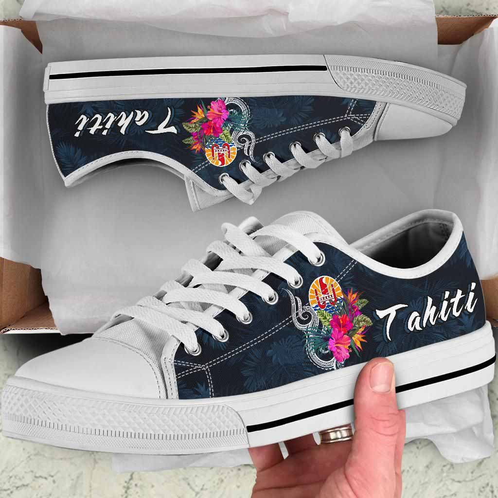 Tahiti Polynesian Low Top Shoes - Tropical Flower