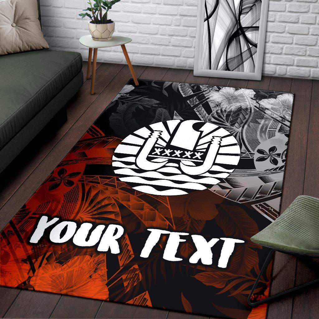 Tahiti Polynesian Personalised Area Rug - Vintage Polynesian Turtle