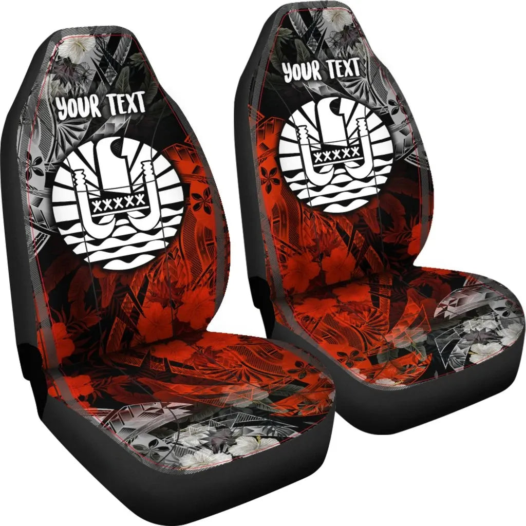 Tahiti Polynesian Personalised Car Seat Covers - Vintage Polynesian Turtle