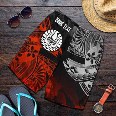 Tahiti Polynesian Personalised Men Shorts - Vintage Polynesian Turtle
