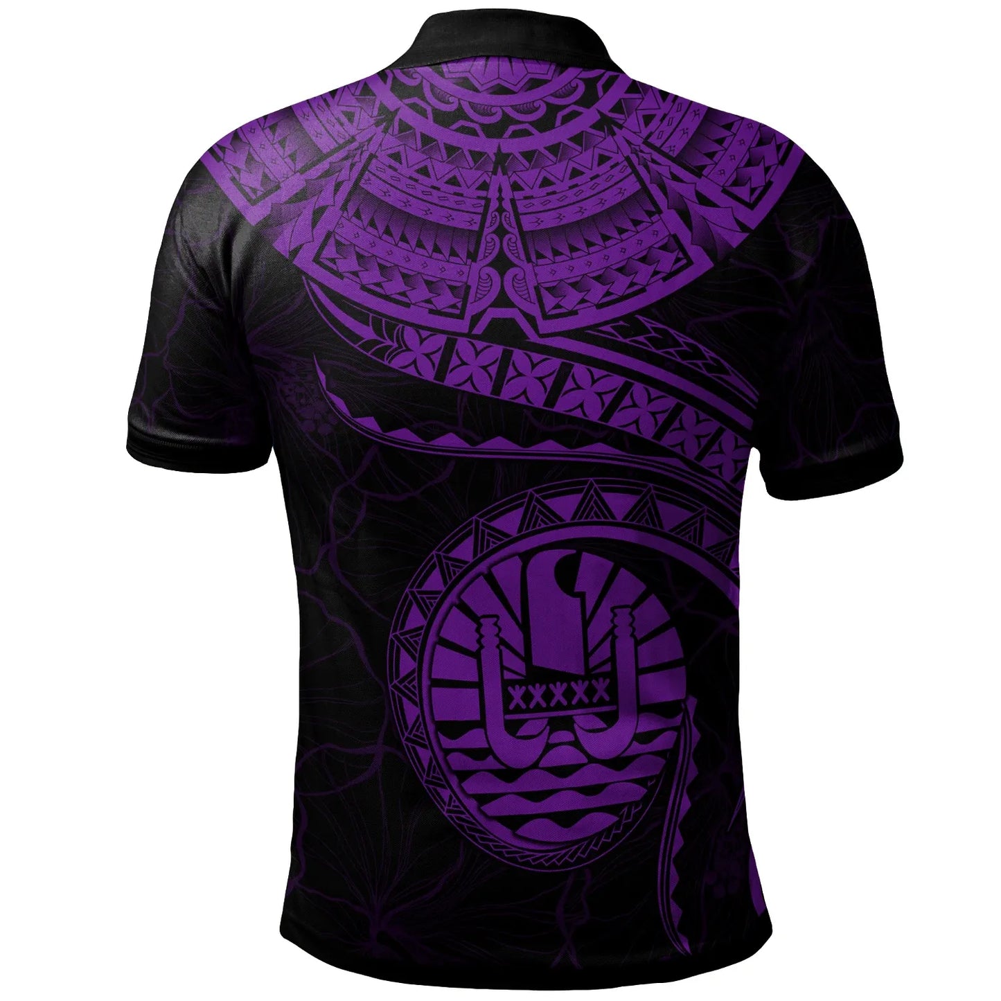 Tahiti Polynesian Personalised Polo Shirt - Tahiti Waves (Purple)