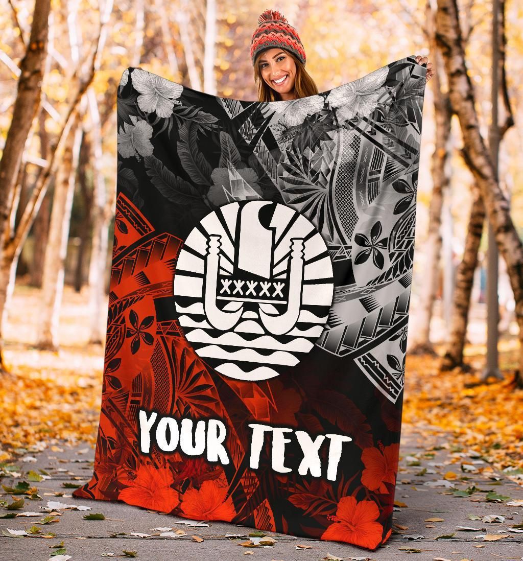 Tahiti Polynesian Personalised Premium Blanket - Vintage Polynesian Turtle