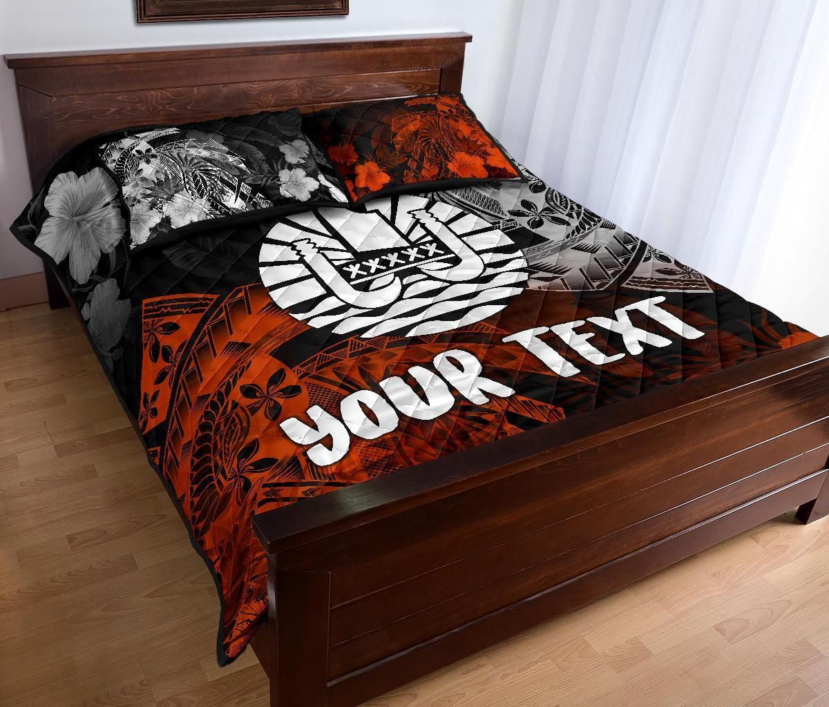 Tahiti Polynesian Personalised Quilt Bed Set - Vintage Polynesian Turtle