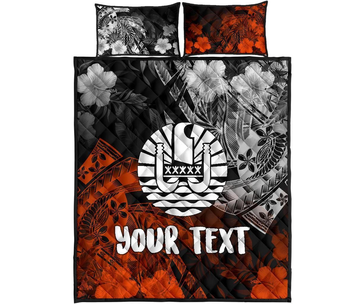 Tahiti Polynesian Personalised Quilt Bed Set - Vintage Polynesian Turtle