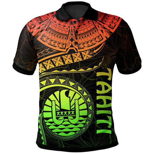 Tahiti Polynesian Polo Shirt - Tahiti Waves (Reggae)