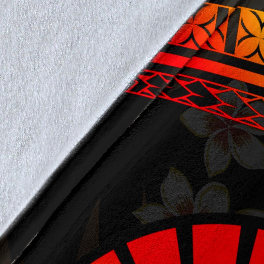 Tahiti Polynesian Premium Blanket - Reggae Plumeria