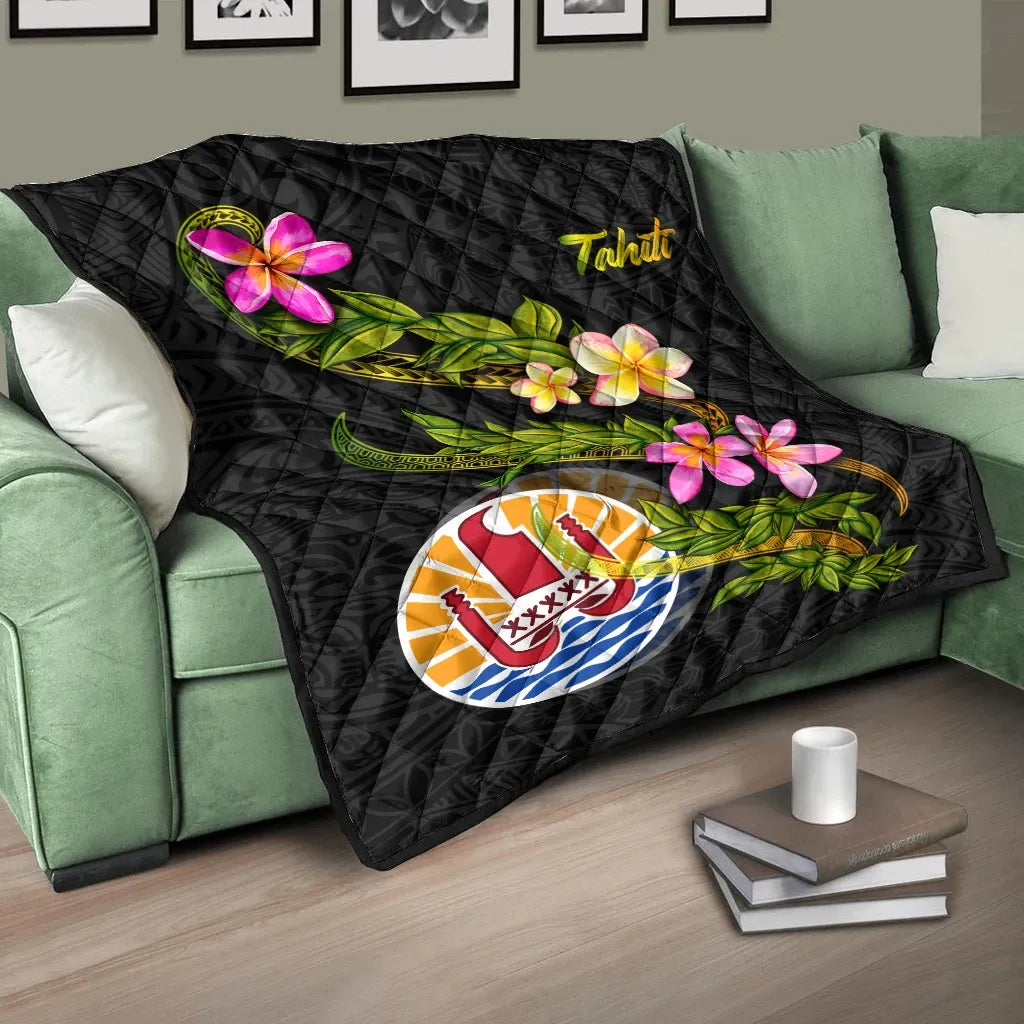 Tahiti Polynesian Quilt - Plumeria Tribal