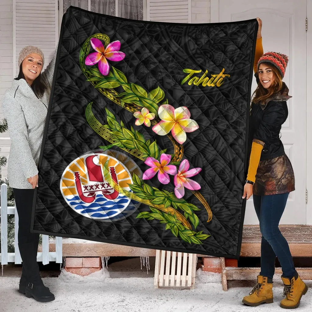 Tahiti Polynesian Quilt - Plumeria Tribal