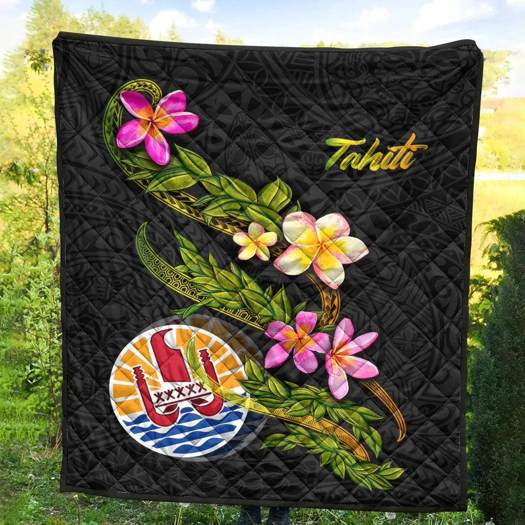 Tahiti Polynesian Quilt - Plumeria Tribal
