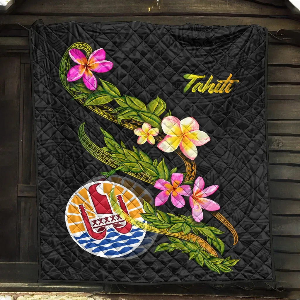 Tahiti Polynesian Quilt - Plumeria Tribal