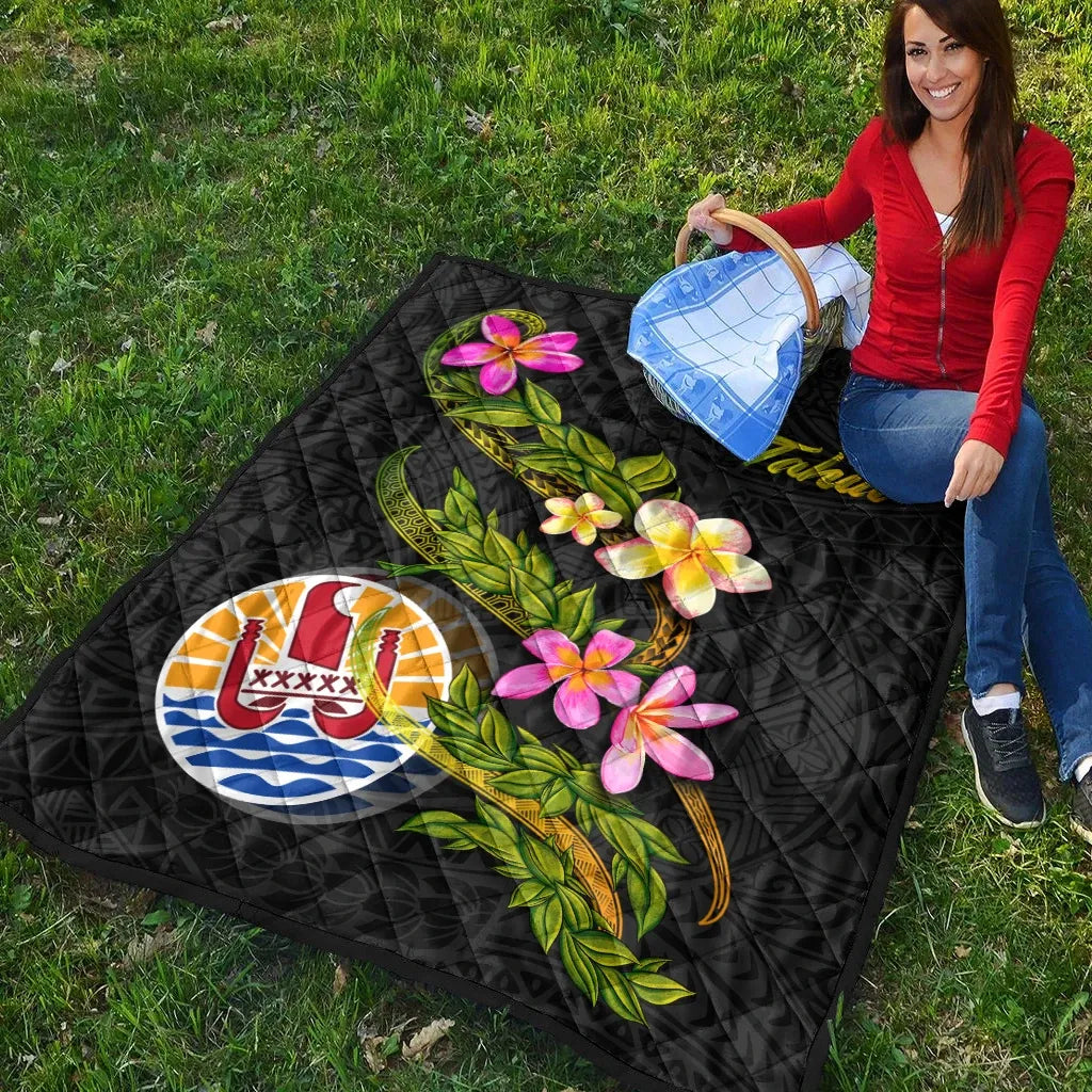 Tahiti Polynesian Quilt - Plumeria Tribal