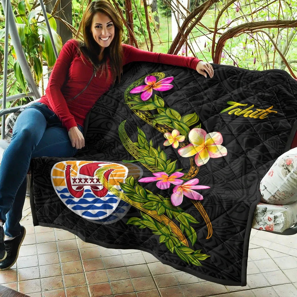 Tahiti Polynesian Quilt - Plumeria Tribal
