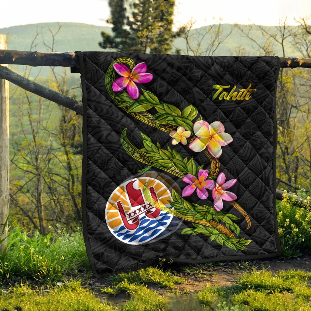 Tahiti Polynesian Quilt - Plumeria Tribal