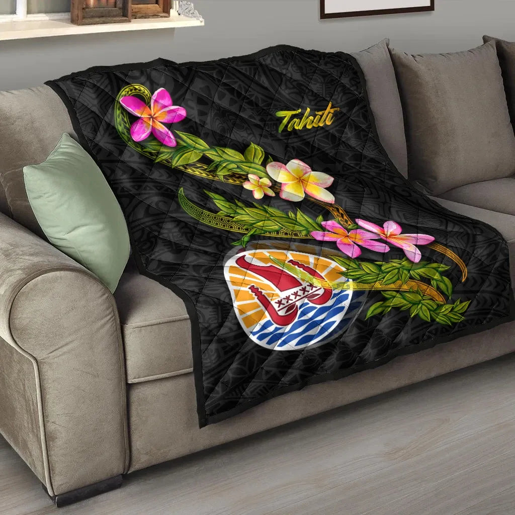 Tahiti Polynesian Quilt - Plumeria Tribal