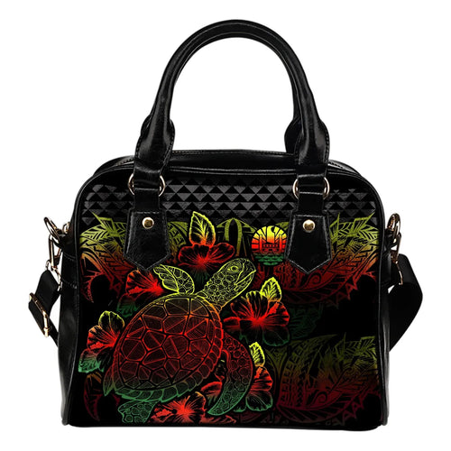 Tahiti Polynesian Shoulder Handbag Turtle Hibiscus Reggae
