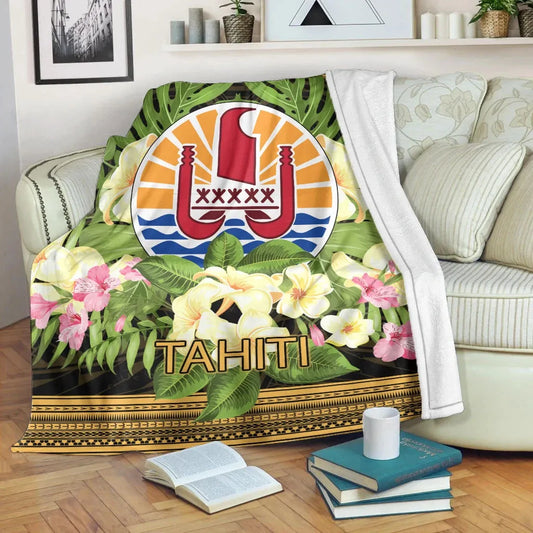 Tahiti Premium Blanket - Polynesian Gold Patterns Collection