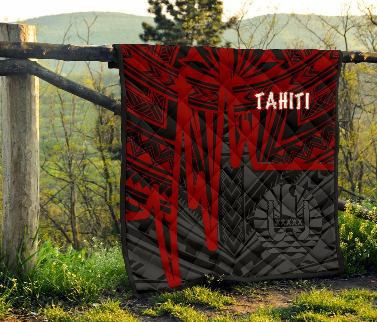 Tahiti Premium Quilt - Tahiti Seal In Heartbeat Patterns Style (Red)
