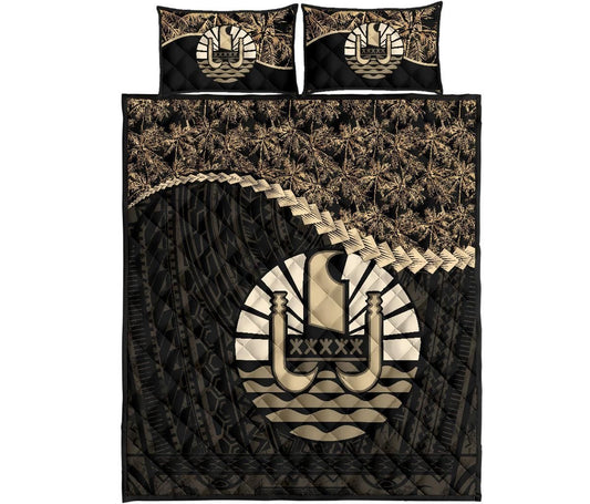 Tahiti Polynesian Quilt Bed Set Golden Coconut