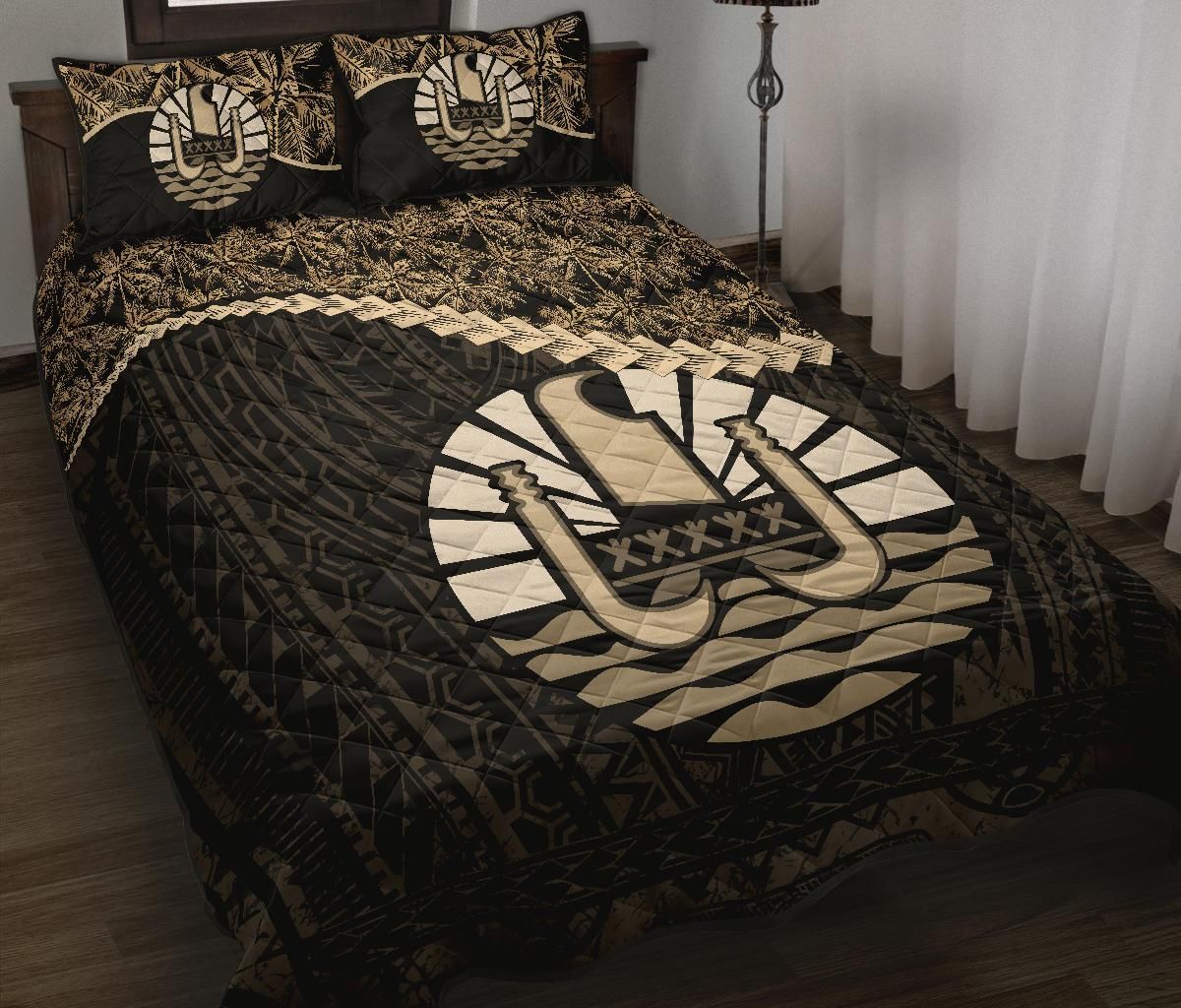 Tahiti Polynesian Quilt Bed Set Golden Coconut