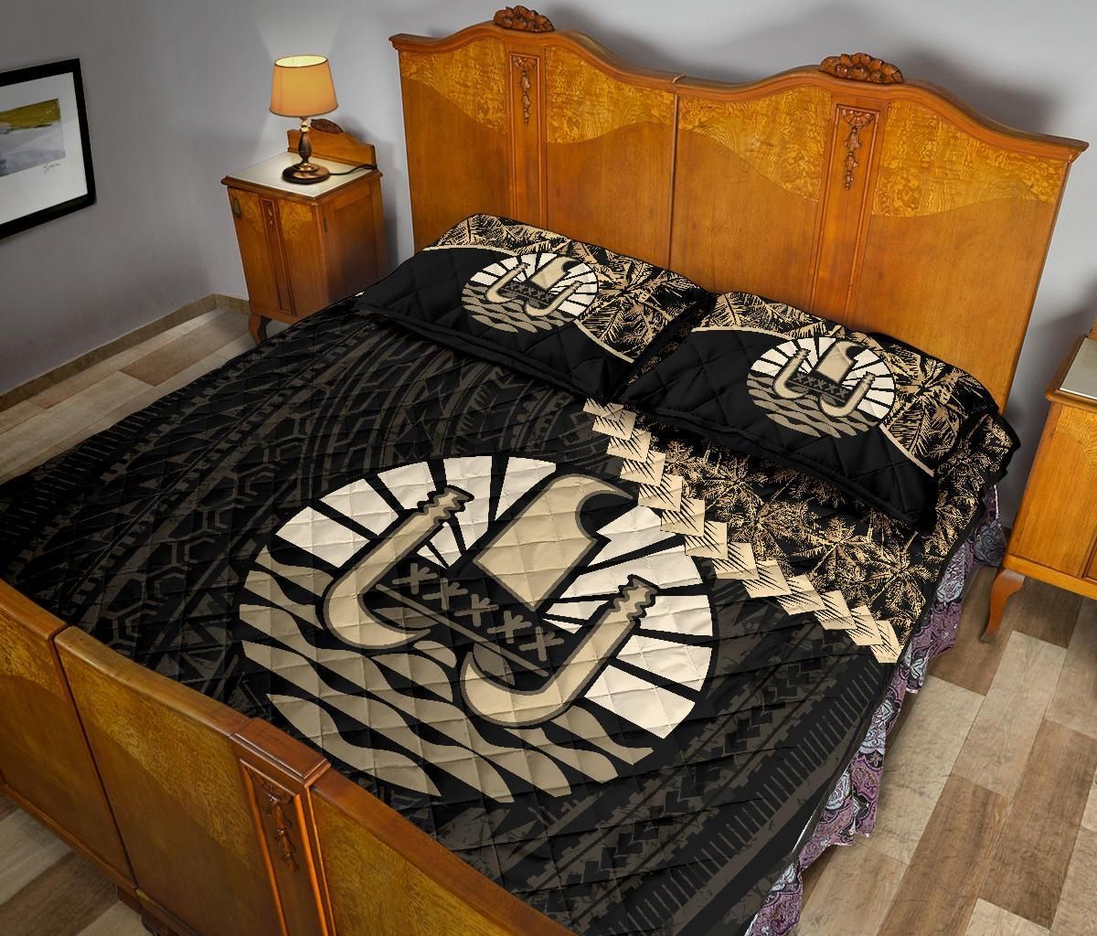 Tahiti Polynesian Quilt Bed Set Golden Coconut