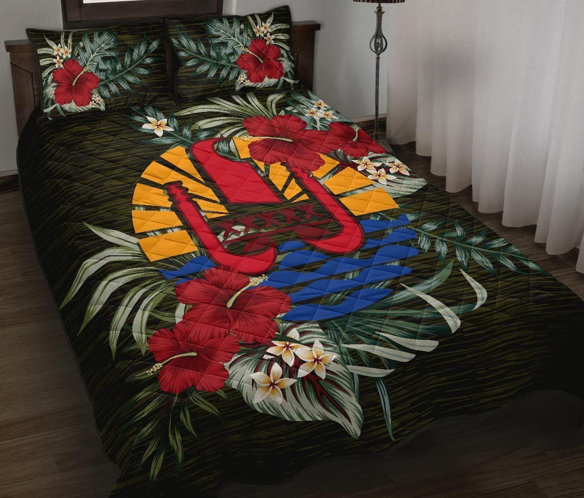 Tahiti Polynesian Quilt Bed Set - Special Hibiscus