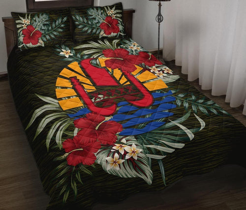 Tahiti Polynesian Quilt Bed Set - Special Hibiscus