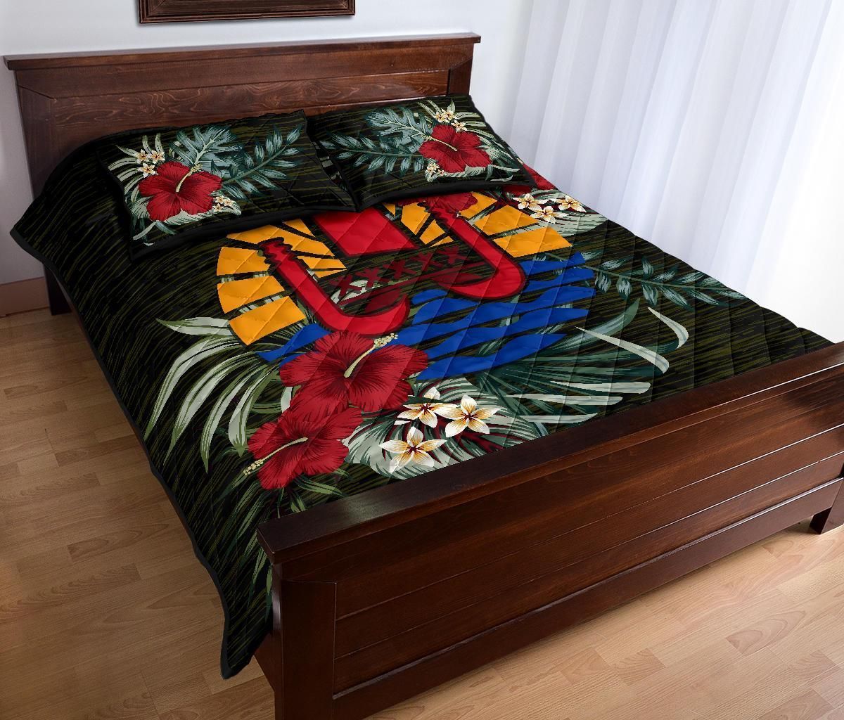 Tahiti Polynesian Quilt Bed Set - Special Hibiscus