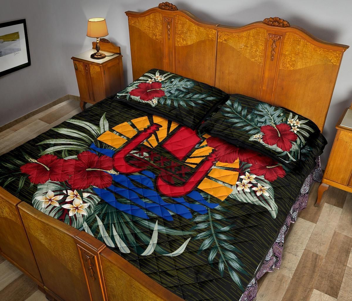 Tahiti Polynesian Quilt Bed Set - Special Hibiscus