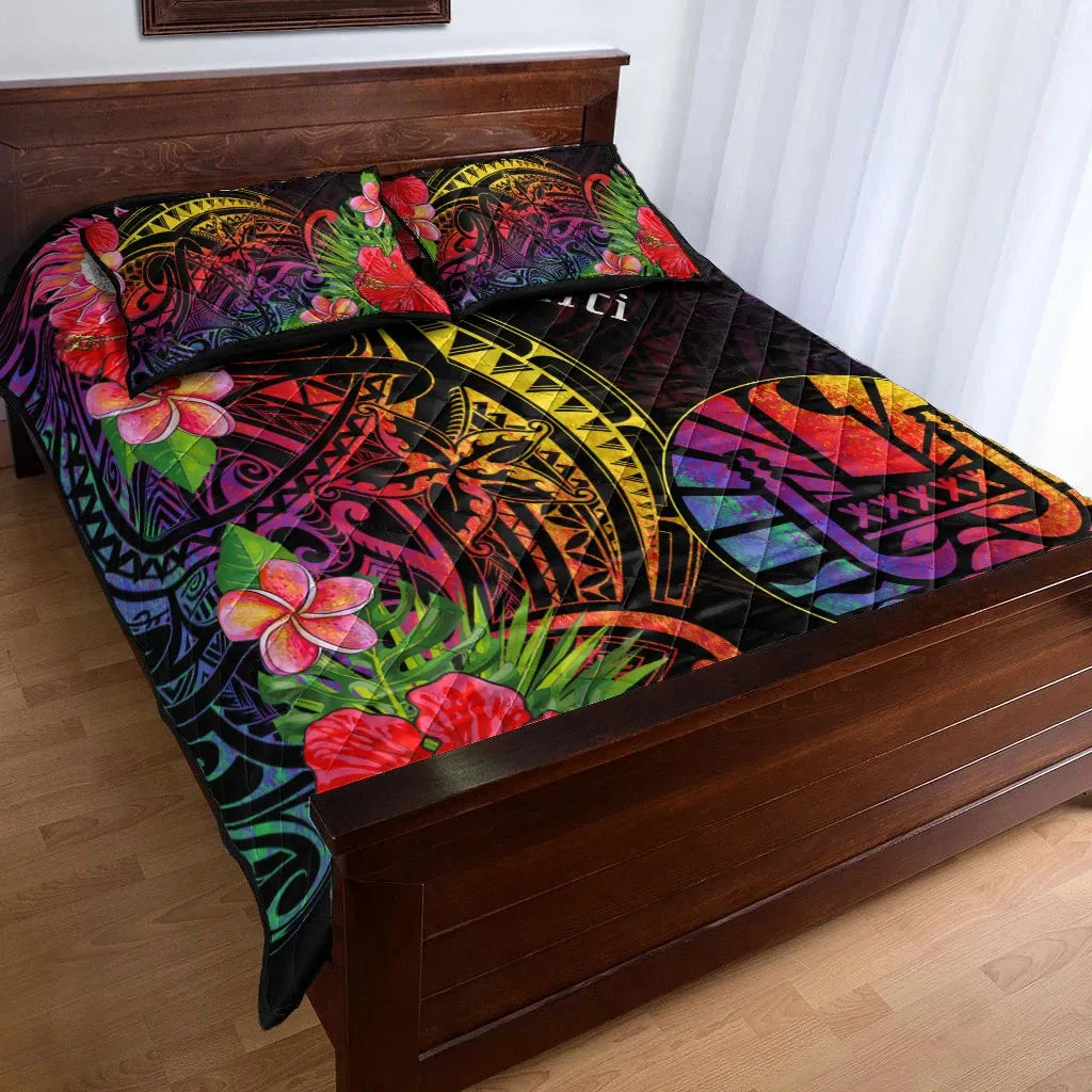 Tahiti Quilt Bed Set - Tropical Hippie Style