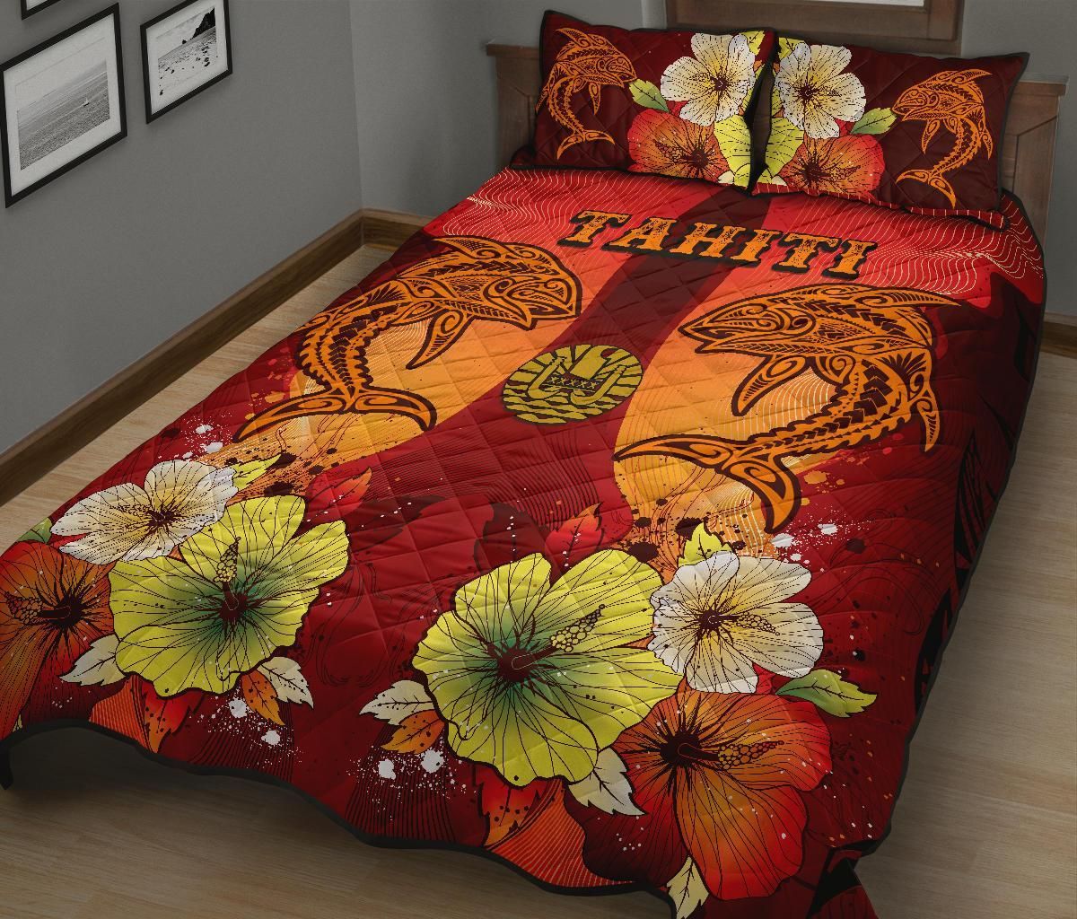 Tahiti Quilt Bed Sets - Tribal Tuna Fish