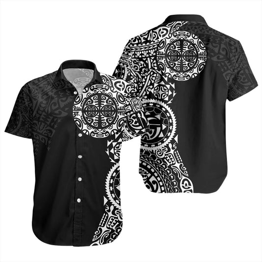 Tahiti Short Sleeve Shirt Tribal Tattoo