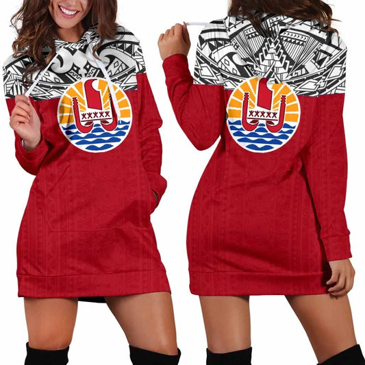 Tahiti Female Hoodie Dress - Polynesian Design