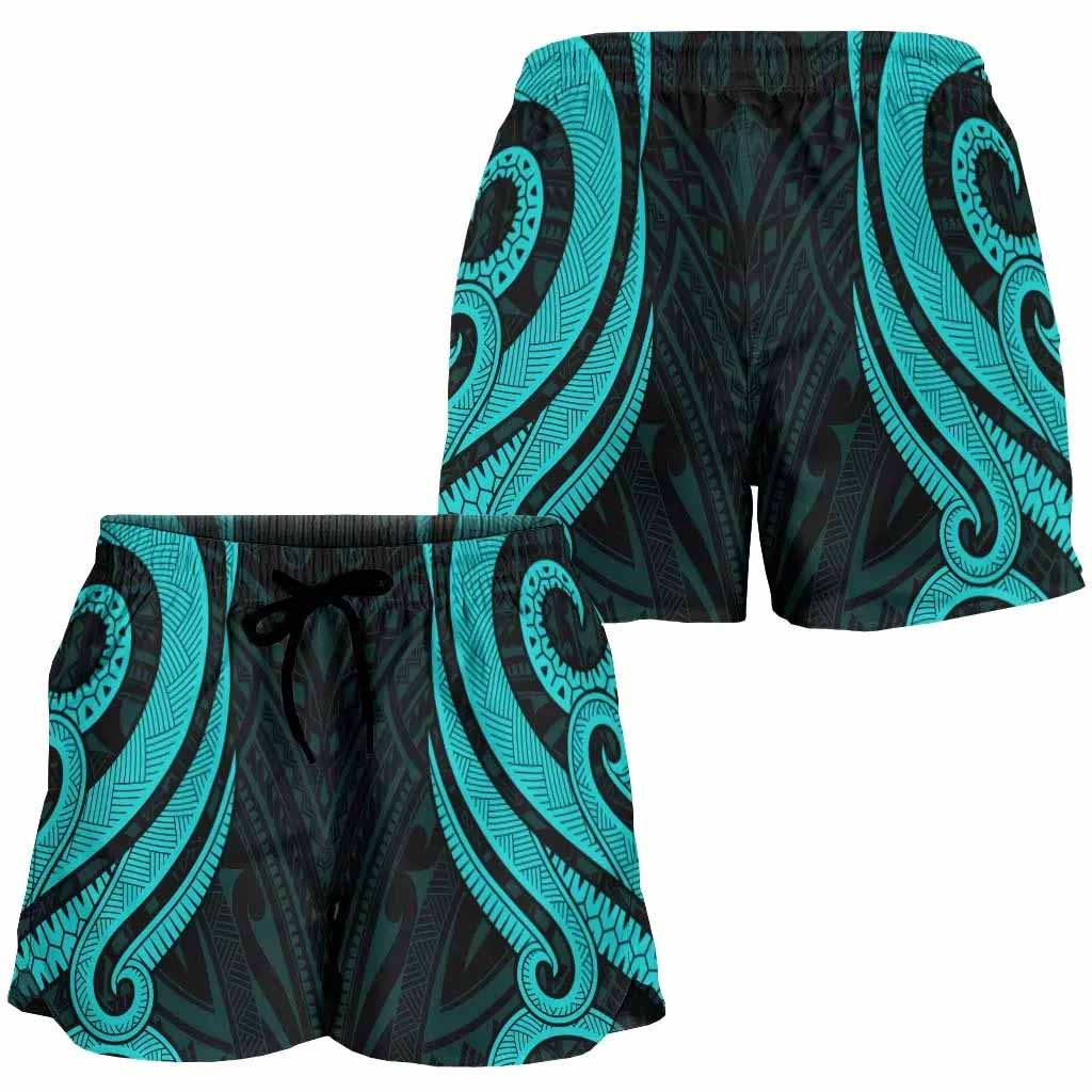 Tahiti Women Shorts - Turquoise Tentacle Turtle