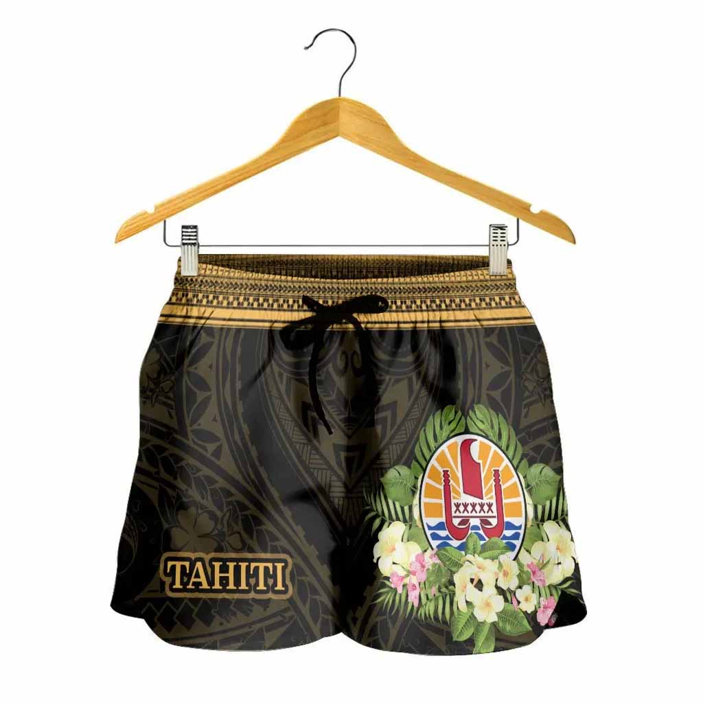 Tahiti Women Shorts - Polynesian Gold Patterns Collection