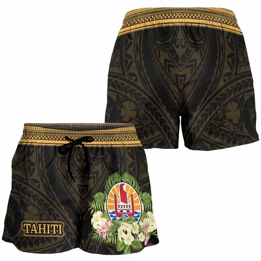 Tahiti Women Shorts - Polynesian Gold Patterns Collection