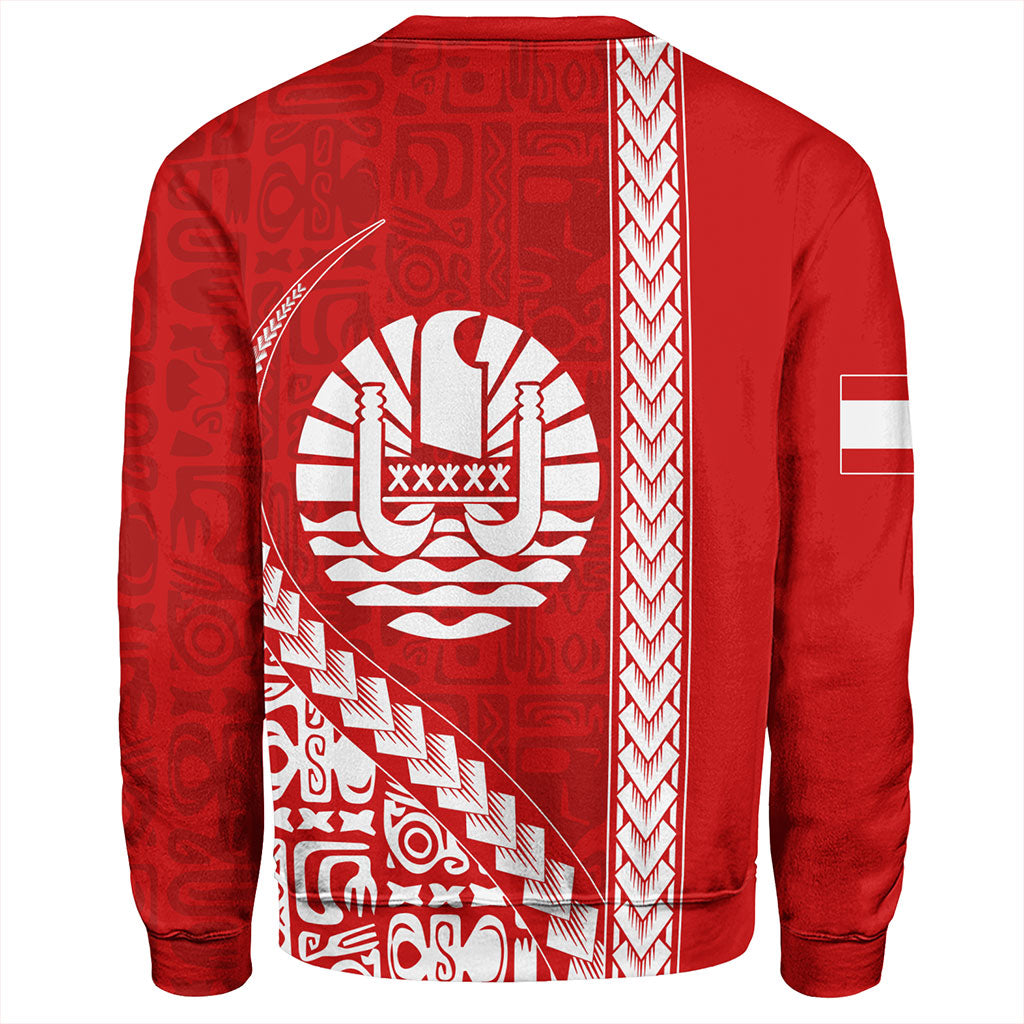 Tahiti Sweatshirt Tribal Fabric And Coat Of Arms