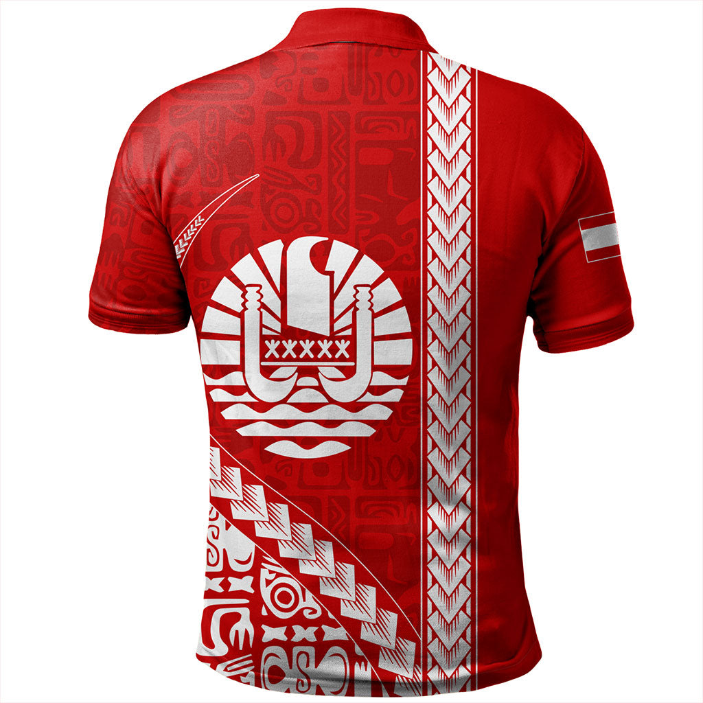 Tahiti Polo Shirt Tribal Fabric And Coat Of Arms