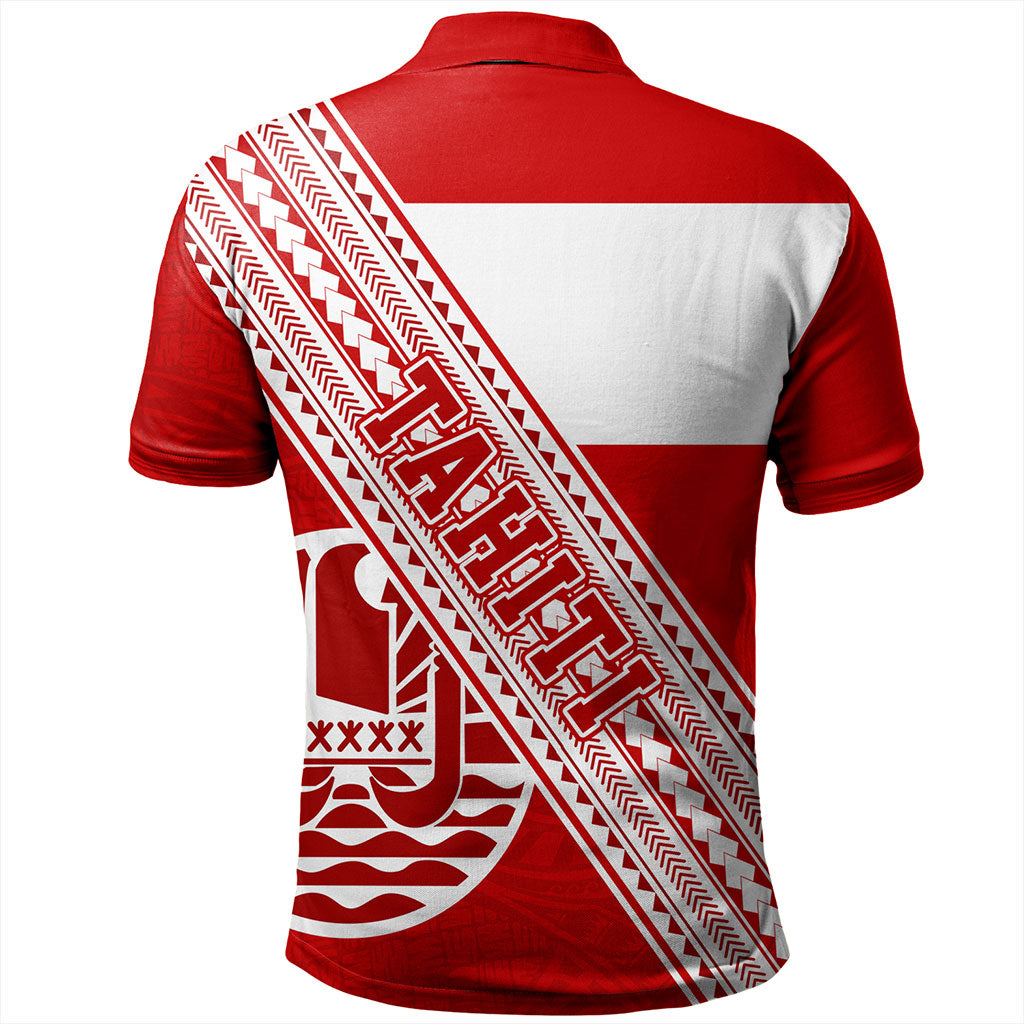 Tahiti Polo Shirt Flag And Coat Of Arms
