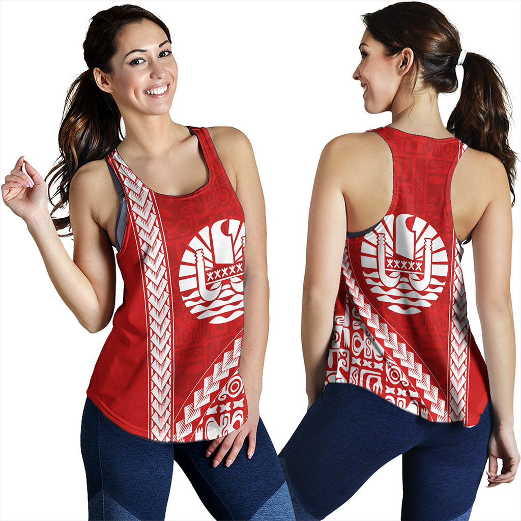 Tahiti Women Tank Tribal Fabric And Coat Of Arms