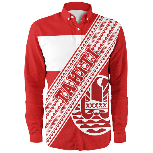 Tahiti Long Sleeve Shirt Flag And Coat Of Arms