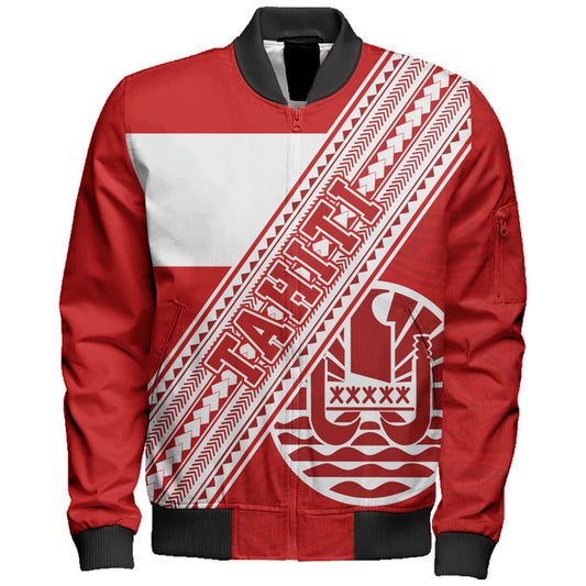 Tahiti Bomber Jacket Flag And Coat Of Arms