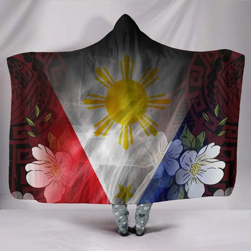 The Philippines Hooded Blanket - Filipino Flag with Islander Patterns