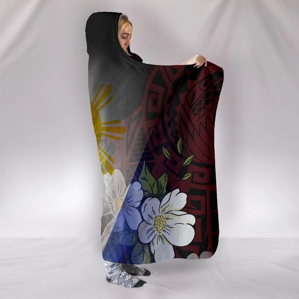 The Philippines Hooded Blanket - Filipino Flag with Islander Patterns