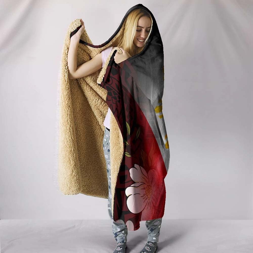 The Philippines Hooded Blanket - Filipino Flag with Islander Patterns