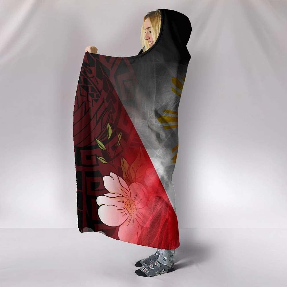 The Philippines Hooded Blanket - Filipino Flag with Islander Patterns