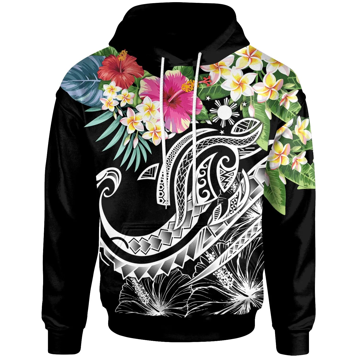 The Philippines Hoodie - Summer Plumeria (Black)