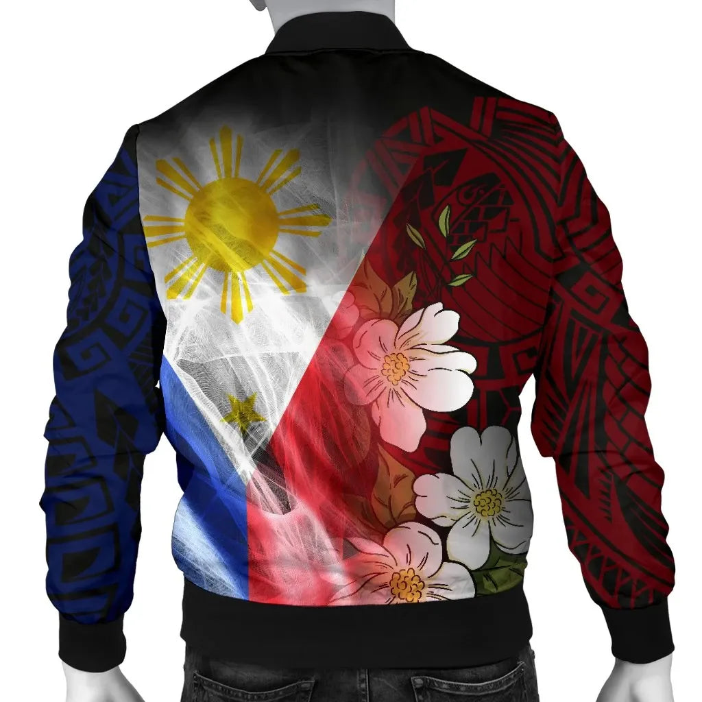 The Philippines Bomber Jacket - Filipino Flag with Islander Patterns