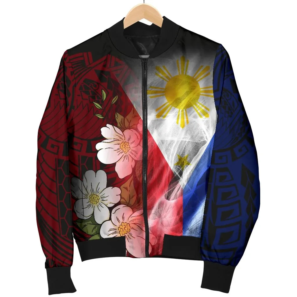 The Philippines Bomber Jacket - Filipino Flag with Islander Patterns