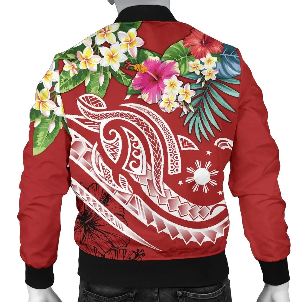 The Philippines Bomber Jacket - Summer Plumeria (Red)