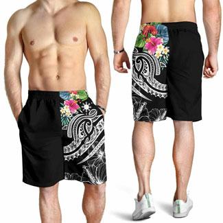 The Philippines Men Shorts - Summer Plumeria (Black)
